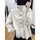 Woodpecker pure cotton long-sleeved shirt for women, this year's popular design, western-style age-reducing top, petite bottoming shirt, pea green 2XL recommended 130-145Jin Jin is equal to 0.5 kg