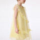 Xiaoyinman Inman children's clothing girls pure cotton dress breathable 26 summer children's small flying sleeve mesh A-line skirt yellow 105