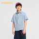 BALABALA balaOne Balabala boys short-sleeved shirt children's big children's shirt 2026 new summer dress pure cotton blue tone 00488 110
