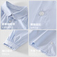 Luo Meng Girls' Shirt 2026 New Spring Clothing Medium and Large Children's Blue Cotton Shirt Children's Style Puff Sleeve Top Blue Regular Single Shirt 150