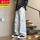 Woodpecker Spring and Autumn Loose Overalls Pants Men's Teenagers High School Junior High School Students Straight Leg Pants Big Children's Casual Sports Pants HK9663 Black XL Recommended 120-135Jin Jin equals 0.5kg