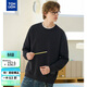 TonLion 2026 Spring New Men's Spliced Round Neck Sweatshirt Design Black American Heavyweight Fashion Brand Loose Men