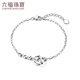 Lukfook Jewelry platinum 950 interlocking double-ring platinum bracelet, priced F63P0008DS 3.51 grams (including labor cost 400 yuan)