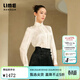 LIME Gina's same style Rhine stand collar new Chinese style long-sleeved shirt autumn and winter mulberry silk floral top white S