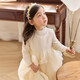 LUSON Children's Clothes Baby White Princess Dress Women's Tutu Skirt 2026 Spring Girls Birthday One-Year-Old Dress Dress Apricot 80