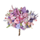 Wisteria rose eternal bouquet emperor flower Austin eternal rose real flower dried flower high-end home flower arrangement gift medium bouquet fan-shaped single side 35cm wide all immortal flowers