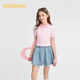 BALABALA balaOne BALABALA children's clothing girls short skirt children's skirt 2026 summer new denim skirt sweet denim medium blue 88201 120
