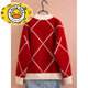 HAL.DUCK Girls' Red Sweater 2026 Autumn and Winter New Style Children's Winter Wear Medium and Large Children's Velvet Thickened Knitted Bottoming Sweater Red 140 cm