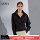 COVA International First-Line Brand 2026 New Design Niche High Waist Long Sleeve Shirt Bamboo Fiber Feel Light Luxury Shirt Women Black S