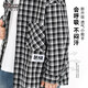 Little Elephant Ham children's clothing boys' shirts children's shirts plaid spring and autumn 2026 spring new style medium and large children's jacket black and white plaid 130 cm