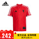 Adidas (adidas) children's clothing 25 autumn children's Manchester United casual cultural shirts big children's football sports short-sleeved shirts jersey JN2908 JN2908 Manchester United Red 128