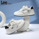 Lee children's shoes, spring children's white shoes, versatile casual shoes, girls' sneakers, boys' moral training running shoes, beige 26, recommended foot length 165mm