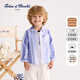 TARTINE ET CHOCOLAT French Chocolate Children's Clothing 26 Summer New Boys Striped Lapel Shirt Blue 120/5A One Size