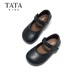 TATA Dream Series Girls Princess Shoes 2026 Spring New Black Small Leather Shoes Soft Sole British Style Performance Shoes TT6137 Black 27