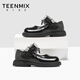 TEENMIX Children's Shoes 2026 Spring New Girls' Versatile Leather Shoes Princess Shoes Bow Tie Performance Shoes Soft Sole Shallow Mouth Single Shoes Black 35