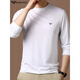 EA7 Armani solid color mulberry silk long-sleeved T-shirt men's round neck spring and autumn high-end bottoming shirt trendy dark blue M 165 recommended 95-120 Jin Jin equals 0.5 kg