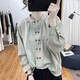 Woodpecker pure cotton long-sleeved shirt for women, this year's popular design, western-style age-reducing top, petite bottoming shirt, pea green 2XL recommended 130-145Jin Jin is equal to 0.5 kg