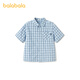 BALABALA balaOne Balabala boys short-sleeved shirt children's big children's shirt 2026 new summer dress pure cotton blue tone 00488 110