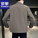 ROMON Men's Jacket Spring and Autumn Business Casual Solid Color Lapel Jacket Short 2026 New Style Slim Clothes Gray One Size 115Jin Jin is equal to within 0.5 kg