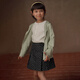 Haqi Children's Clothing 2026 Spring and Autumn Children's Pleated Skirt Retro Floral Twill Denim Skirt Girls A-Line Skirt Girls Floral 150