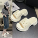 Trendy brand slippers for women summer outer wear 2023 internet celebrity niche style one-word thick-soled sandals white 35/36