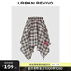 UR2026 Spring New Children's Clothing Girls Urban Plaid Splicing Super Loose Cotton Skirt UGU560006 Pink Gray Plaid 110