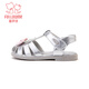 Fuluo Mi Girls Toddler Shoes Summer Sweet and Fashionable Princess Shoes Children's Baotou Breathable Baby Sandals Silver 25