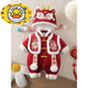 HAL.DUCK baby onesie winter Year of the Dragon one-year-old birthday dress for men and women baby New Year's greetings clothes New Year's Eve clothes red 66cm