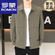 ROMON Jacket Men's Short Lapel Casual Jacket Spring and Autumn New Handsome Versatile Thin Workwear Top Beige L 175