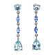 Libiao Musi long aquamarine tanzanite earrings 925 silver earrings natural gemstone water drop temperament versatile earring gift