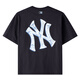 MLB official children's short-sleeved college style men's and women's summer children's retro T-shirt retro top 7ATSB3563 New York Yankees/Black 160 80