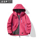 JEEP SPIRIT Jacket Men's and Women's Spring and Autumn Couple's Outdoor Sports Top Windproof Waterproof Hooded Warm and Versatile Xuanwu Black 25636 Same Style for Men and Women XS Recommended 90-105Jin Jin is equal to 0.5kg