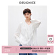 DESIGNICE Elegant Ribbon Long Sleeve Shirt 2026 Spring New Intelligent Commuting Temperament Relaxed White Top Women White L