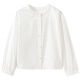 Haqi children's clothing children's spring clothing 2026 new tops simple high-grade cotton and linen Lyocell shirt girls white shirt girls white 110