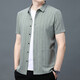LILANZ summer short-sleeved shirt men's loose thin linen half-sleeved middle-aged and elderly dad's cotton and linen shirt pocket jacket gray thin k371 4XL (190) 130 recommended 185-200 Jin Jin equals 0.5 kg