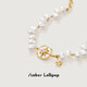 Amber Lollipop Freshwater Pearl Bracelet Women's Niche High-end Bracelet Jewelry Anniversary Birthday Gift for Girlfriend and Wife Gold-Polaris