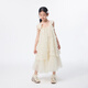 Xiaoyinman children's clothing girls three-dimensional flower princess dress 26 mid-summer big children's suspenders cool, comfortable and sweet dress apricot 120