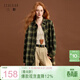 Sancai 2025 new winter plaid shirt lapel loose shirt brushed casual layering Z