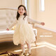 LUSON Children's Clothes Baby White Princess Dress Women's Tutu Skirt 2026 Spring Girls Birthday One-Year-Old Dress Dress Apricot 80