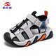 HOBIBEAR children's shoes summer boys outdoor hollow toe sports sandals lightweight girls beach shoes 621310 gray black 36