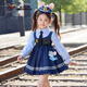 Ultraman Girls Zootopia Rabbit Police Officer Lolita Princess Dress 2026 Spring and Autumn New Girl Judy Dress Blue (Free Tie) 90 cm