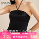 Jinsanta Silk Underwear Women's Satin Exquisite Cup Tube Top Black 7100 M