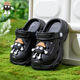 韵优利(yunyouli)儿童洞洞鞋男童夏季2026新款外穿防滑中大童户外拖鞋煤球新款 黑色(升级版) 28 29码 内长17.5cm约3.5/4岁