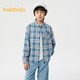 BALABALA children's clothing children's long-sleeved shirts boys and girls spring clothes big children's tops casual fashion versatile blue and white tone 00481 100