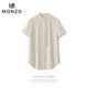 MONZO international first-line brand heavy craftsman lace commuting casual all-match acetate short-sleeved shirt women's summer Gardenia White S