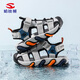 HOBIBEAR children's shoes summer boys outdoor hollow toe sports sandals lightweight girls beach shoes 621310 gray black 36