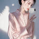 Woodpecker new Chinese style long-sleeved shirt for women 2026 early spring new high-end light luxury age-reducing western style white jacquard shirt pink S recommended 95Jin Jin is equal to 0.5kg within