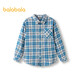 BALABALA children's clothing children's long-sleeved shirts boys and girls spring clothes big children's tops casual fashion versatile blue and white tone 00481 100