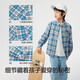 BALABALA children's clothing children's long-sleeved shirts boys and girls spring clothes big children's tops casual fashion versatile blue and white tone 00481 100
