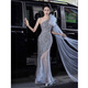 Mofu banquet evening dress 2026 elegant lady French dress fishtail light luxury sequined dress picture color long XS